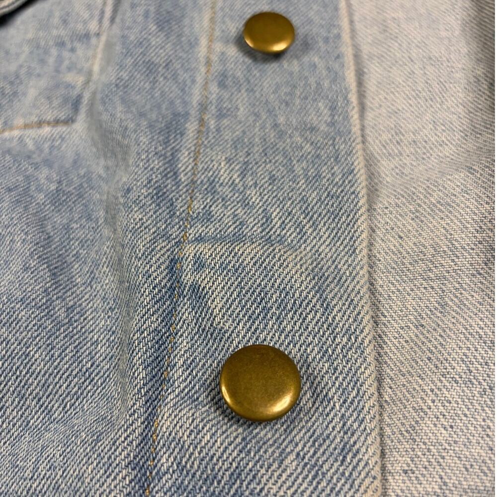 American Apparel Vintage Denim Jacket Large Blue Jean Trucker Jacket Unisex Y2K - Picture 7 of 10